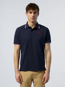 1 | Navy blue | polo-short-sleeve-wcontrast-shoulder-stitching-692455